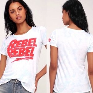 Chaser White and Red Graphic Tee Bowie Rebel Rebel Soft Comfy